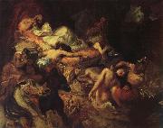 Eugene Delacroix Stgudie to the death of the Sardanapal oil painting artist